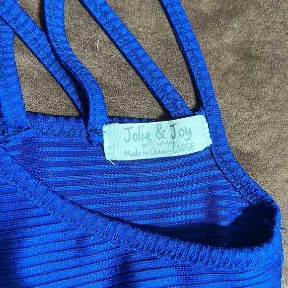 Blue crop top with back detail. Worn once. No holes or stains. Size L. - Picture 3 of 3